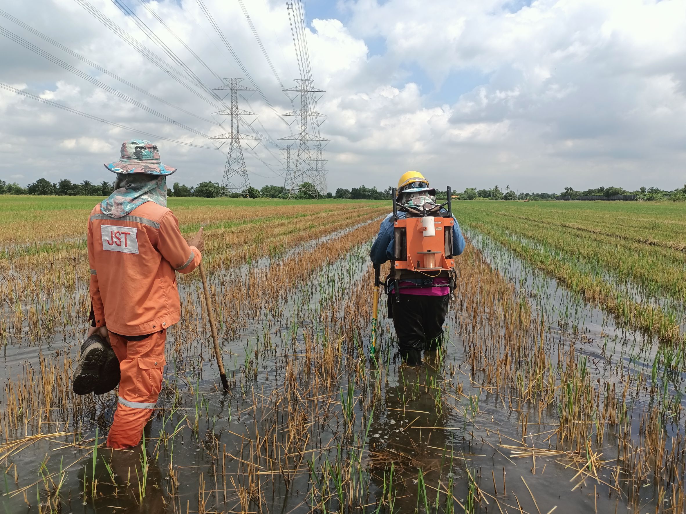 JST engineers performing inspection and cathodic protection survey in the field