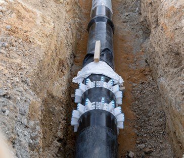 pipeline crossing ที่ปกป้องด้วย corrosion mitigation system
